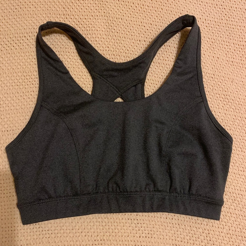 Dark grey sports bra